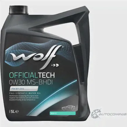 8308710 Моторное масло, синтетическое, OFFICIALTECH 5W-30 MS-F, 4 л. Аналоги и заменители. WOLF